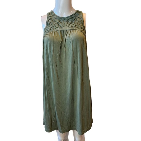 Loft Womens Crochet Swing Mini Dress 70247 Back Keyhole Green Size X Small - Picture 4 of 10